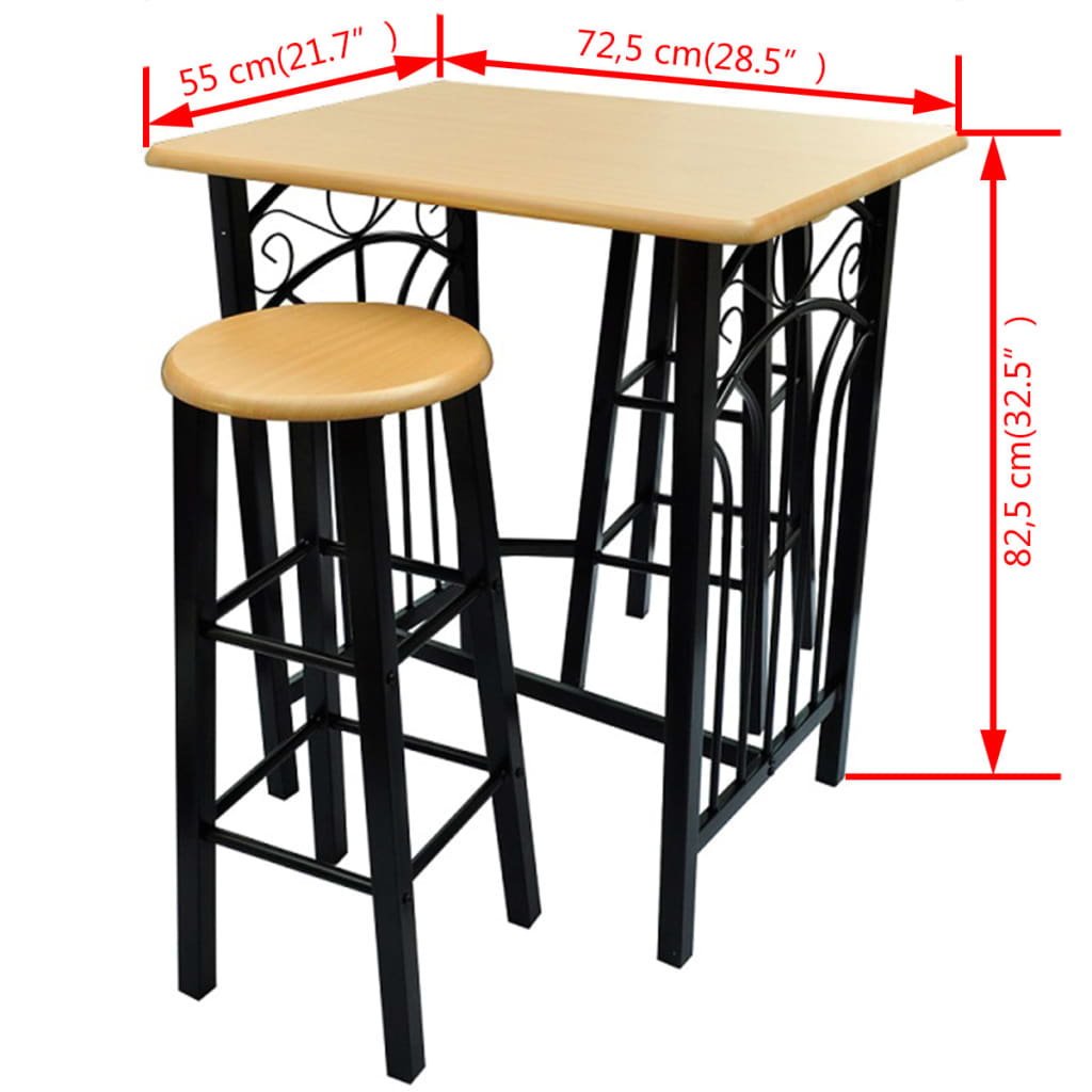 Breakfast/Dinner Table Dining Set Mdf With Black