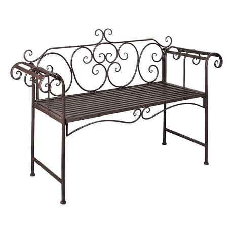 Garden Bench 132 Cm Steel Antique