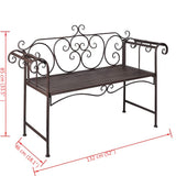 Garden Bench 132 Cm Steel Antique