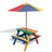 Kids' Picnic Table With Benches And Parasol Wood