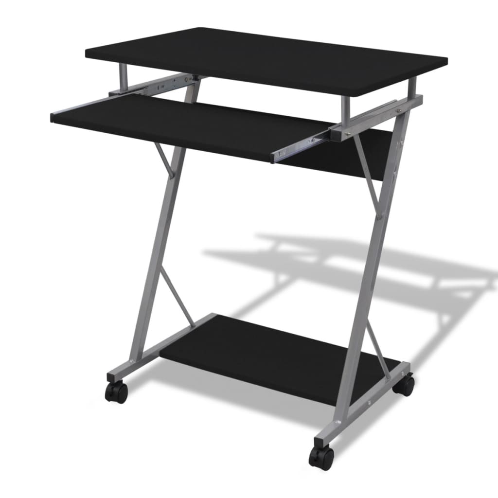 Compact Computer Desk With Pull-Out Keyboard Tray