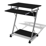 Compact Computer Desk With Pull-Out Keyboard Tray