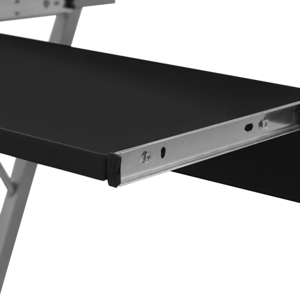 Compact Computer Desk With Pull-Out Keyboard Tray