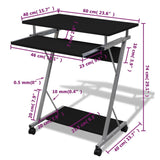Compact Computer Desk With Pull-Out Keyboard Tray