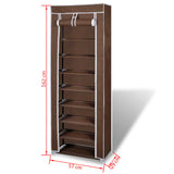 Fabric Shoe Cabinet With Cover 162 X 57 X 29 Cm