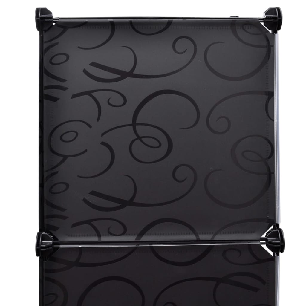 Modular Cabinet 9 Compartments 109x36.5x143 cm Black and White