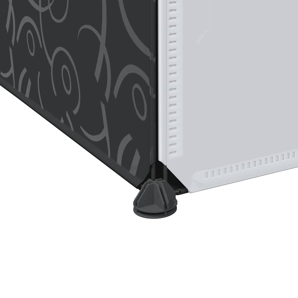 Modular Cabinet 9 Compartments 109x36.5x143 cm Black and White