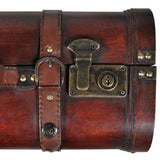 Wooden Treasure Chest 2 Pcs Vintage Brown