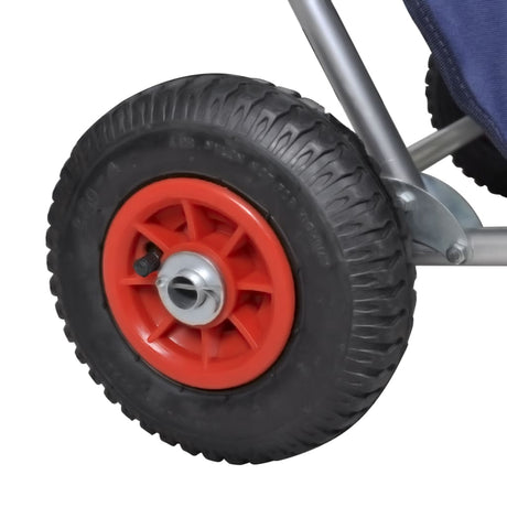 Beach Trolley With Wheels Portable Foldable Blue