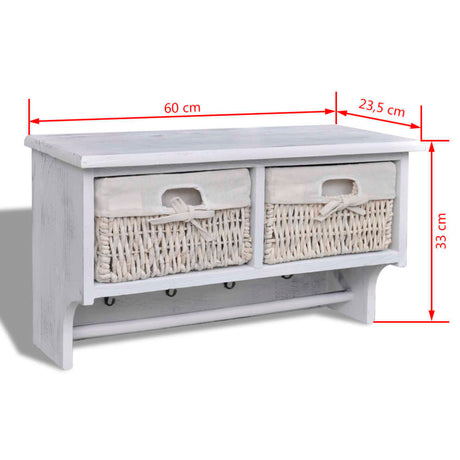Wall Shelf 60X23.5X33 Cm Paulownia Wood