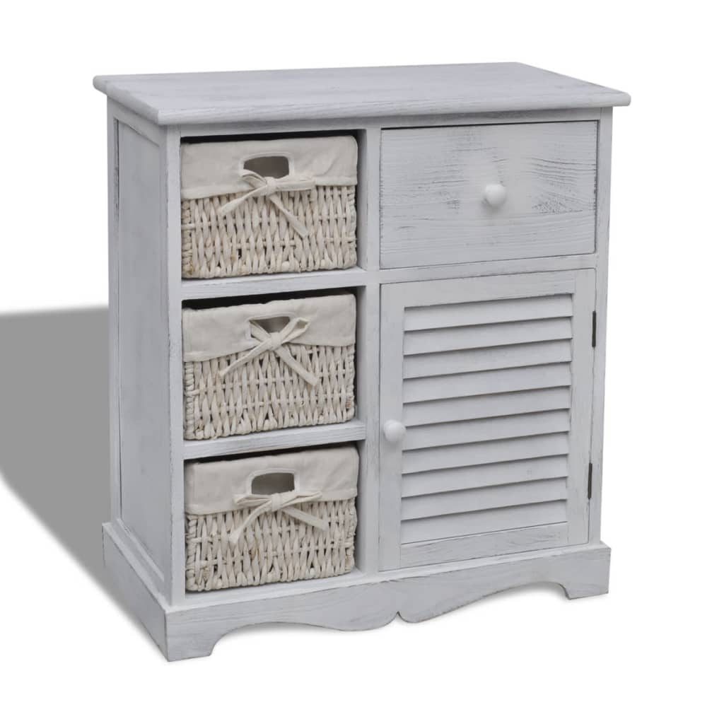 Wooden Storage Rack 5 Weaving Baskets