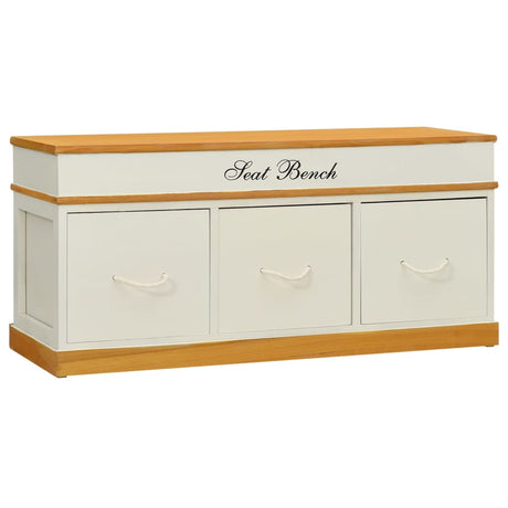 Storage Bench Solid Paulownia Wood 100 Cm