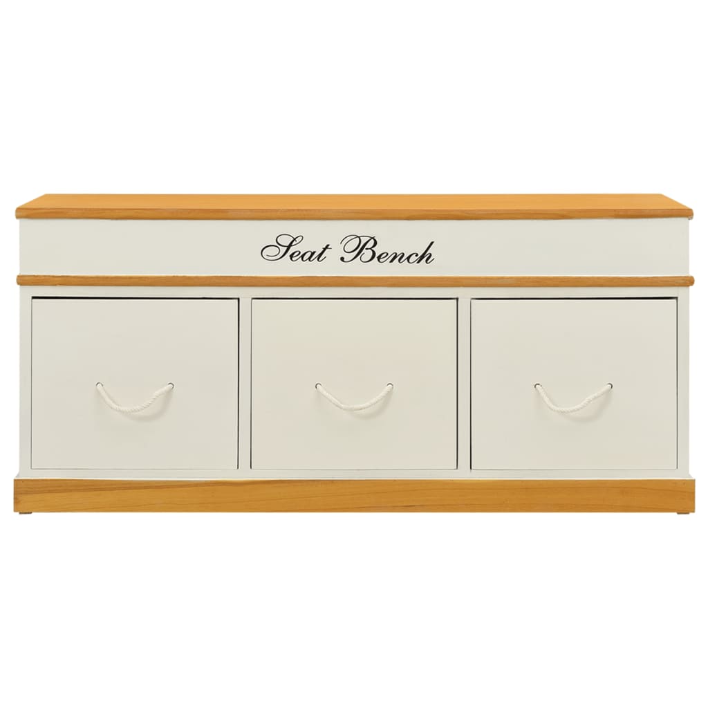 Storage Bench Solid Paulownia Wood 100 Cm