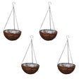Hanging Round Willow Basket 4 Pcs With Liner & Chain