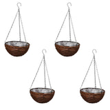 Hanging Round Willow Basket 4 Pcs With Liner & Chain