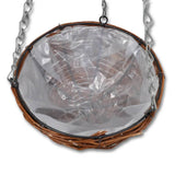 Hanging Round Willow Basket 4 Pcs With Liner & Chain