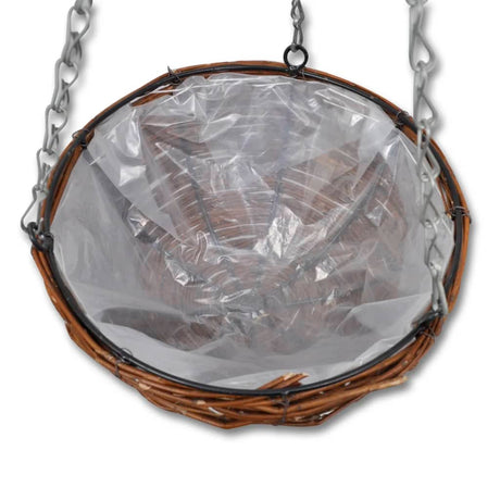 Hanging Round Willow Basket 4 Pcs With Liner & Chain