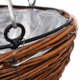 Hanging Round Willow Basket 4 Pcs With Liner & Chain