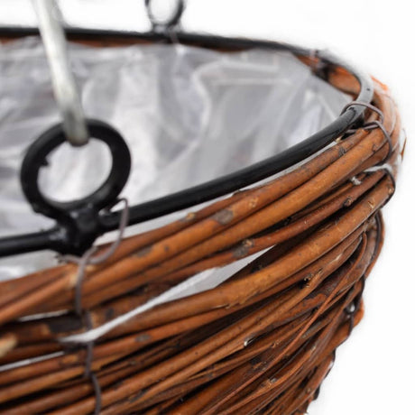 Hanging Round Willow Basket 4 Pcs With Liner & Chain