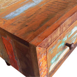 Coffee Table With Curved Edge 1 Drawer Reclaimed Wood