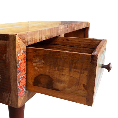 Coffee Table With Curved Edge 1 Drawer Reclaimed Wood