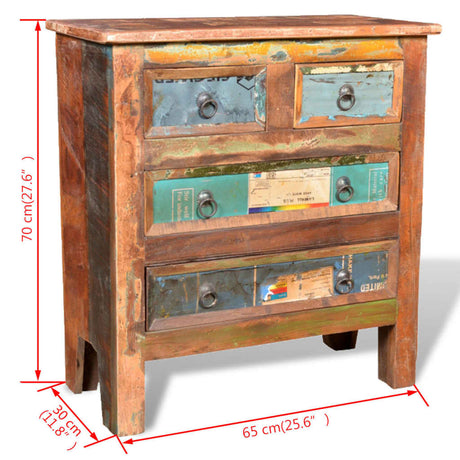 Reclaimed Cabinet Solid Wood With 4 Drawers