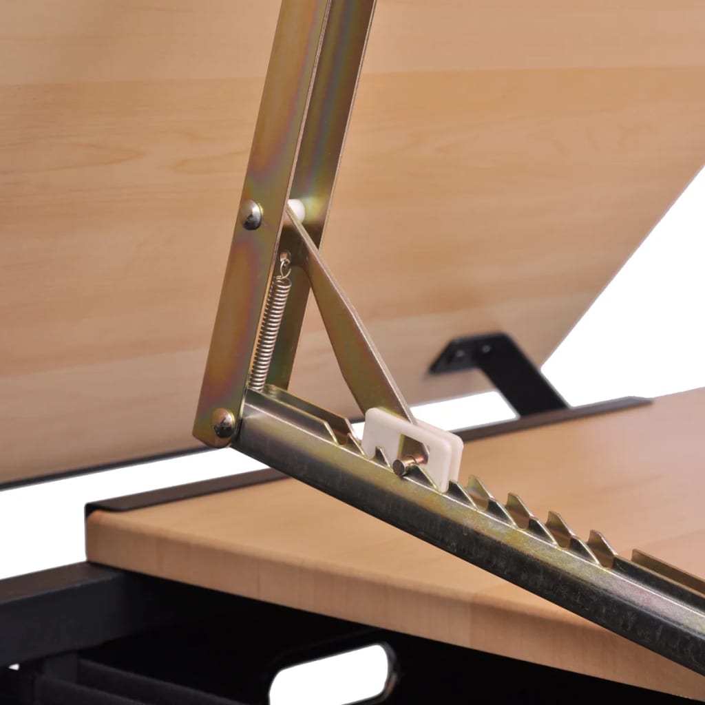 Two Drawers Tiltable Tabletop Drawing Table With Stool