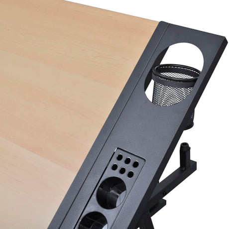 Two Drawers Tiltable Tabletop Drawing Table With Stool