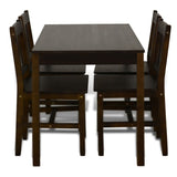 Dining Set 5 Pieces Pine Wood Brown