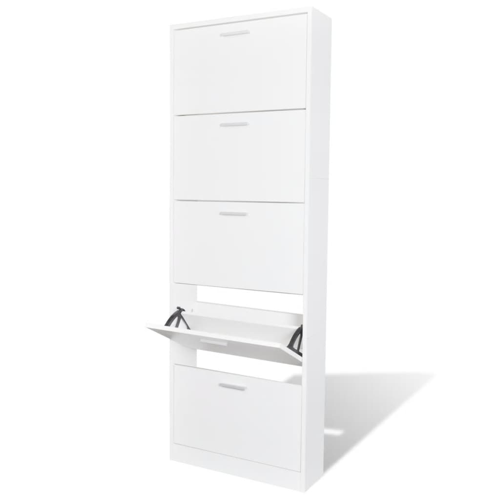 Look Wooden Shoe Cabinet With 5 Compartments