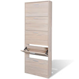 Look Wooden Shoe Cabinet With 5 Compartments
