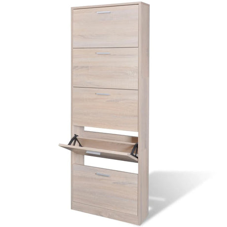 Look Wooden Shoe Cabinet With 5 Compartments