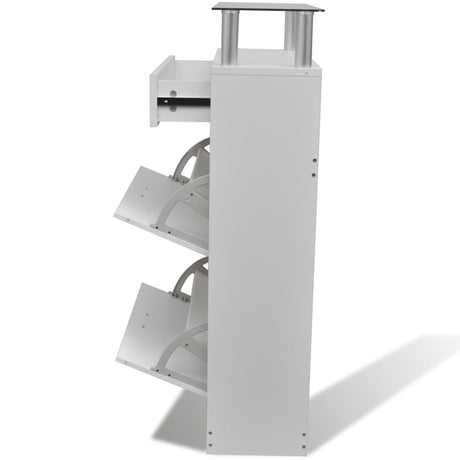 Shoe Cabinet With A Drawer And A Top Glass Shelf Wood