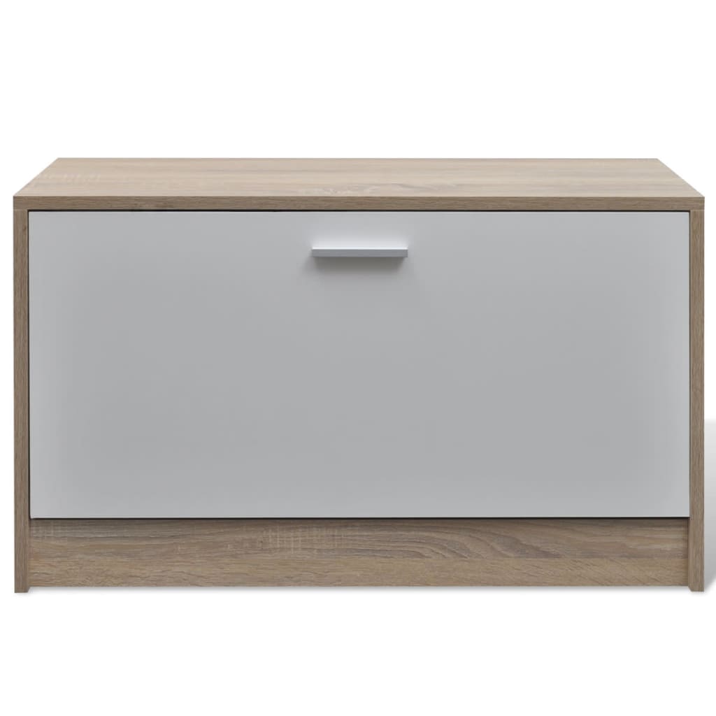 And White 3-In-1 Wooden Shoe Cabinet Set