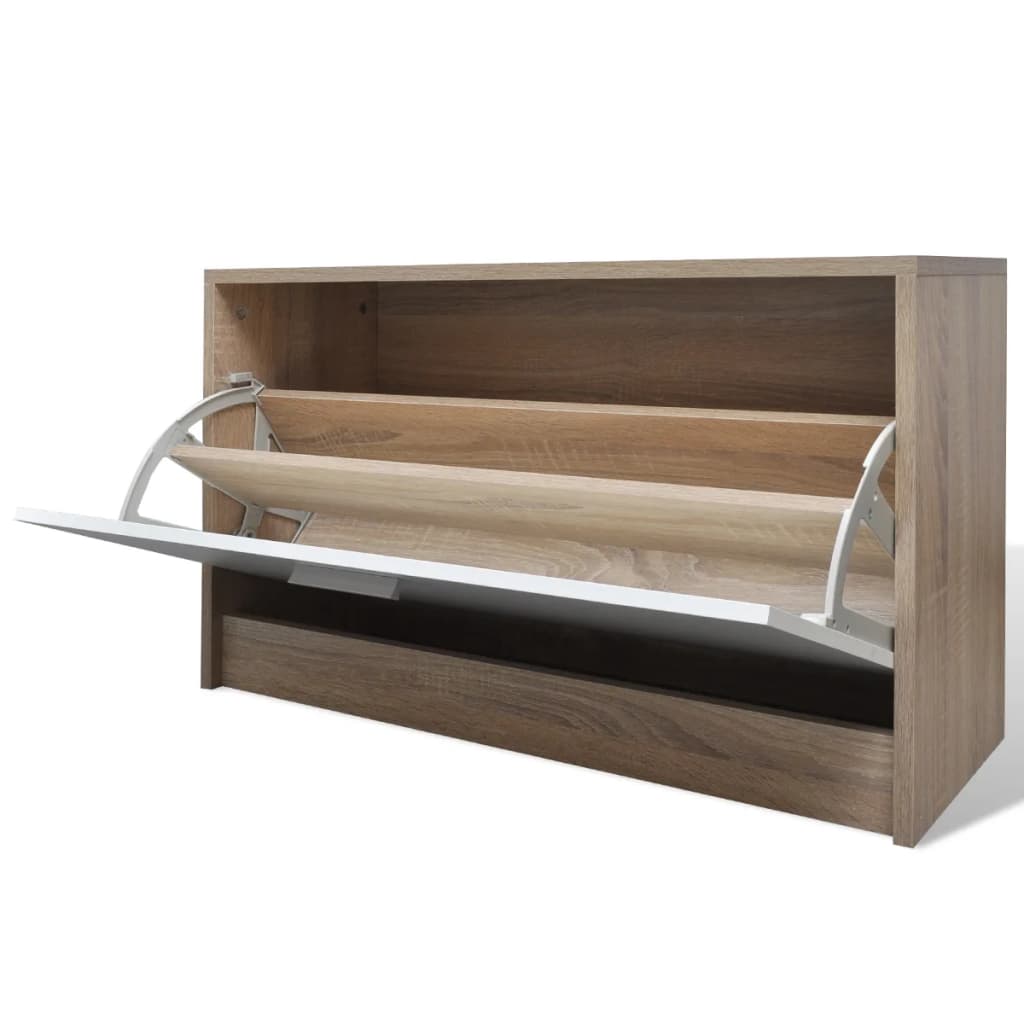 And White 3-In-1 Wooden Shoe Cabinet Set