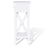 Side Table with Drawer White