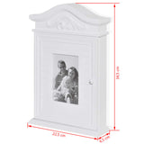 Key Cabinet With Photo Frame White