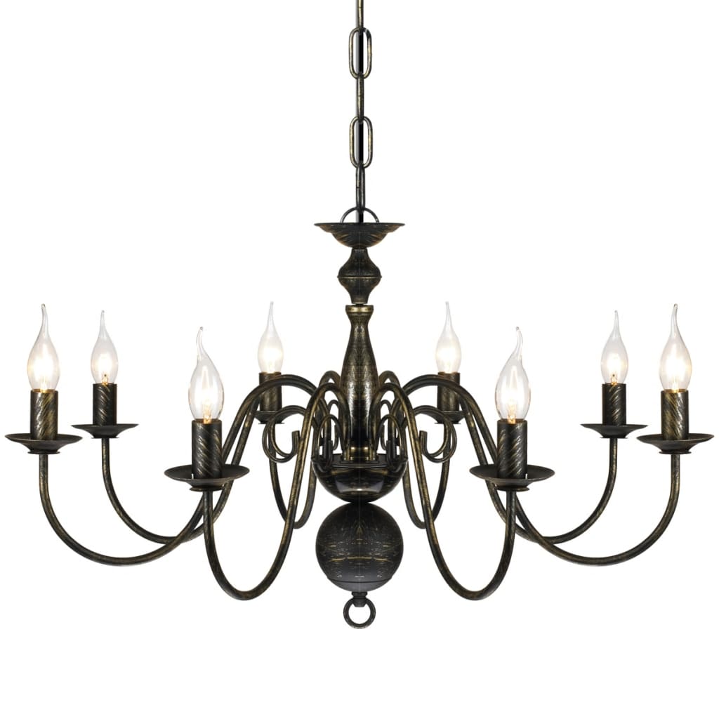 Antique Metal Chandelier 8 X E14 Bulbs