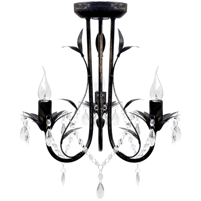 Art Nouveau Style Chandelier Crystal Beads 3Xe14 Bulbs