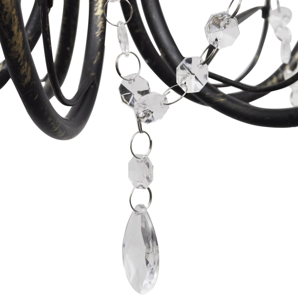 Art Nouveau Style Chandelier Crystal Beads 3Xe14 Bulbs