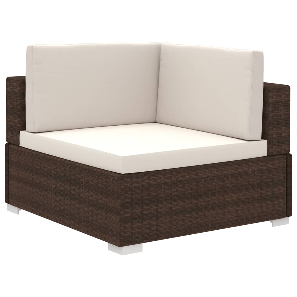 6 Piece Garden Lounge Set With Cushions Poly Rattan