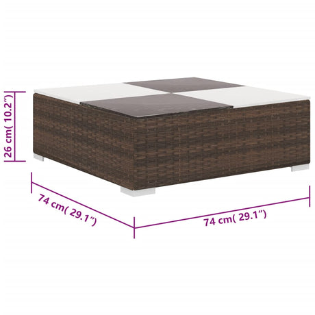 6 Piece Garden Lounge Set With Cushions Poly Rattan