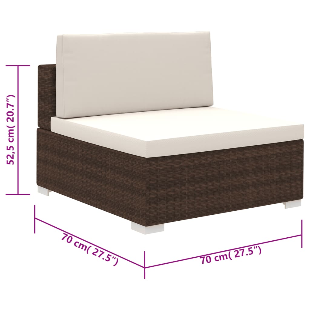 6 Piece Garden Lounge Set With Cushions Poly Rattan