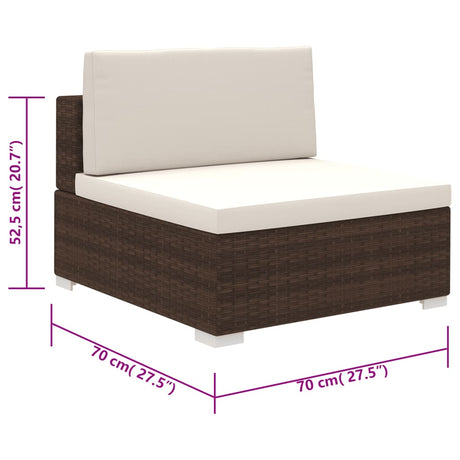 6 Piece Garden Lounge Set With Cushions Poly Rattan