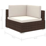8 Piece Garden Lounge Set With Cushions Poly Rattan