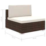 8 Piece Garden Lounge Set With Cushions Poly Rattan