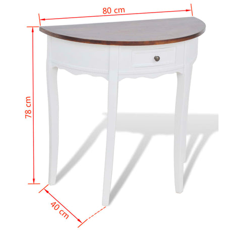Console Table With Drawer And Top Half-Round