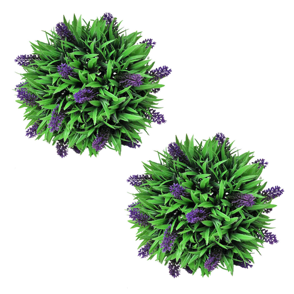 Set Of 2 Artificial Boxwood Ball With Lavender