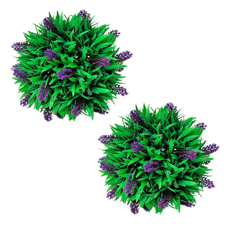 Set Of 2 Artificial Boxwood Ball With Lavender