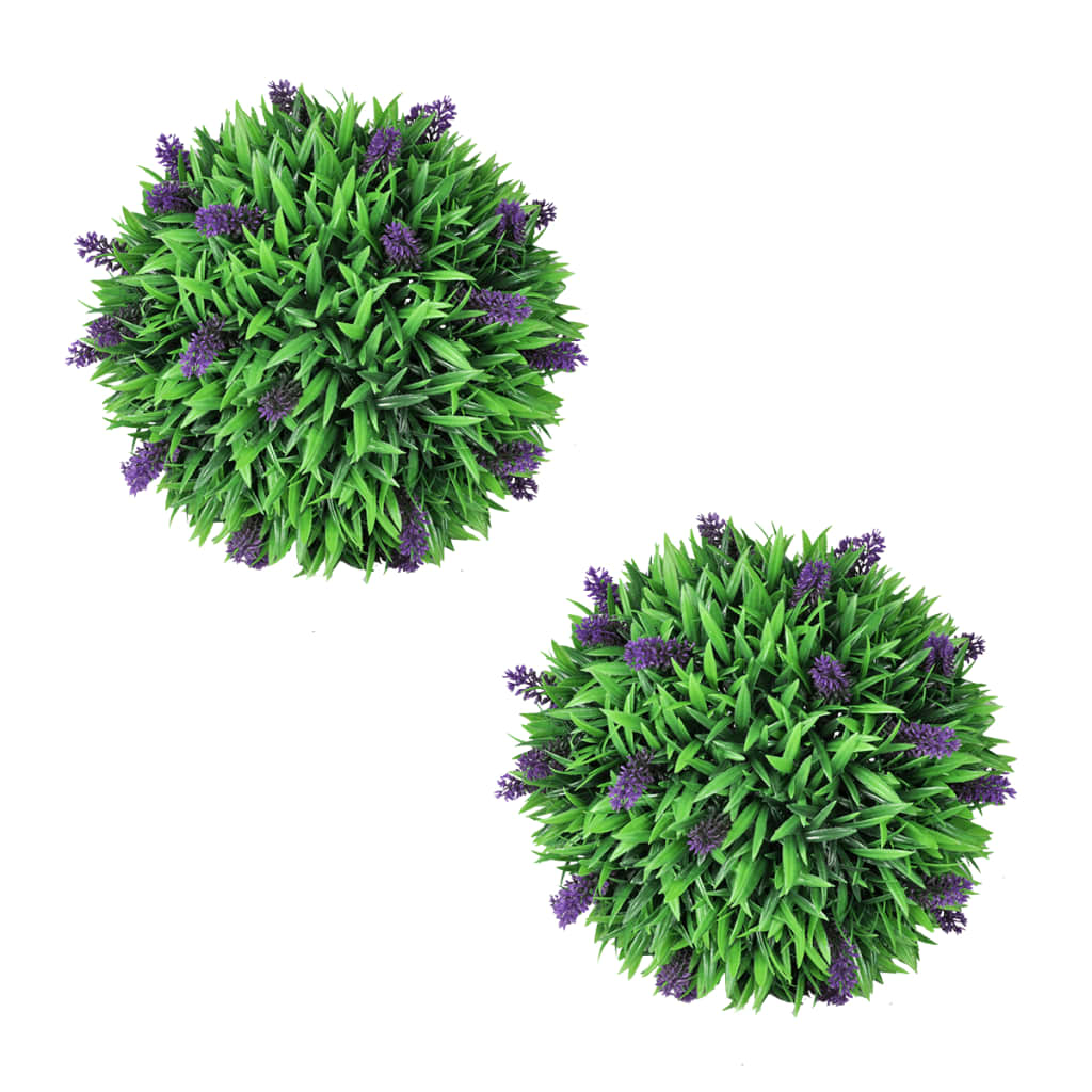 Set Of 2 Artificial Boxwood Ball With Lavender
